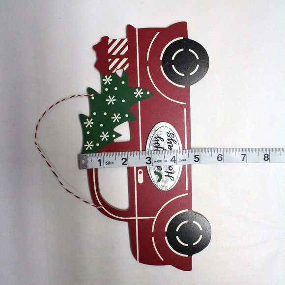 Happy Holidays Hanging Christmas Tree Presents Red Delivery Truck - Picture 4 of 5